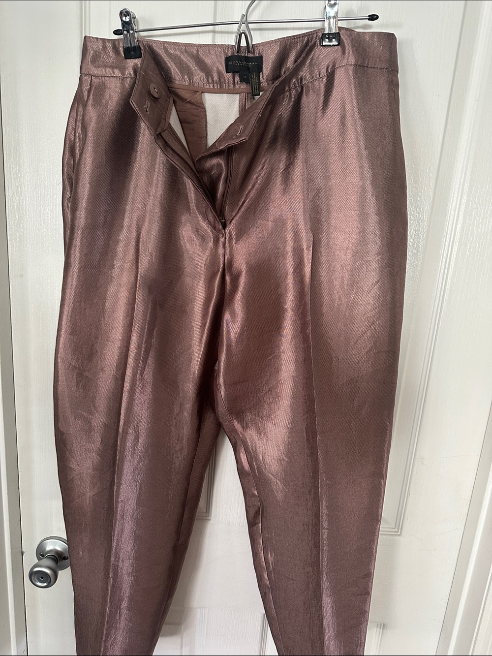 Donna Karan Women’s Metallic Brown Slim Leg Ankle Pants - Picture 8 of 8